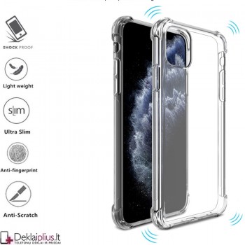 Silikoninis-Anti shock dėklas - permatomas (IPHONE 11 PRO)